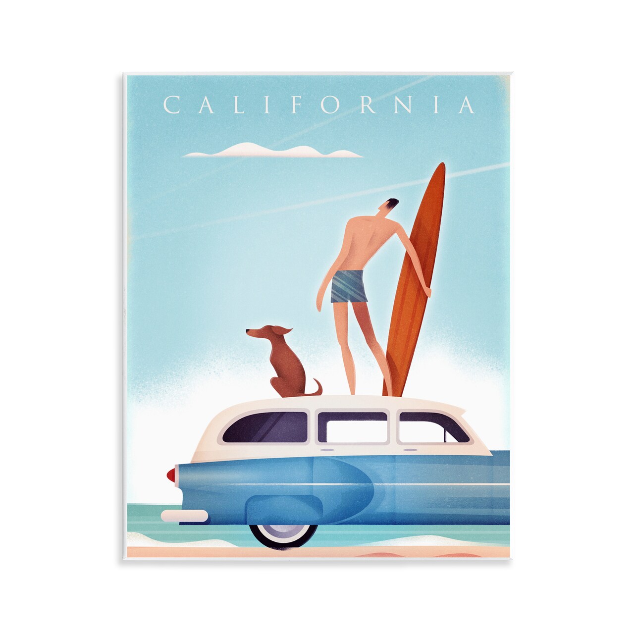 Stupell Industries California Beach Day with Dog Wall Plaque By Martin Wickstrom